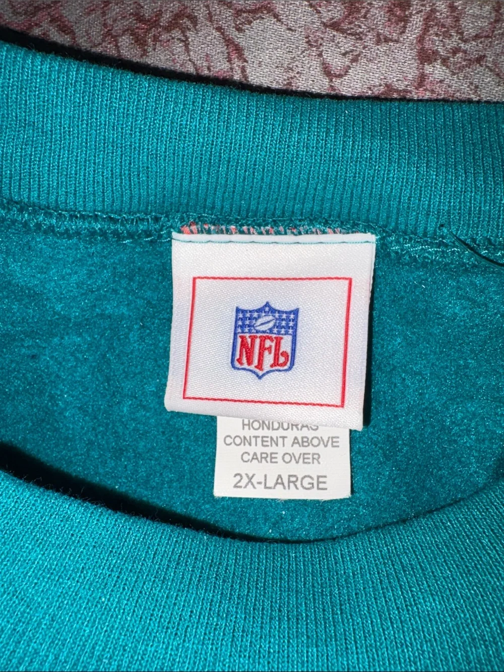 Logo Athletic Teal Crewneck Sweatshirt with Orange Dolphins Graphic